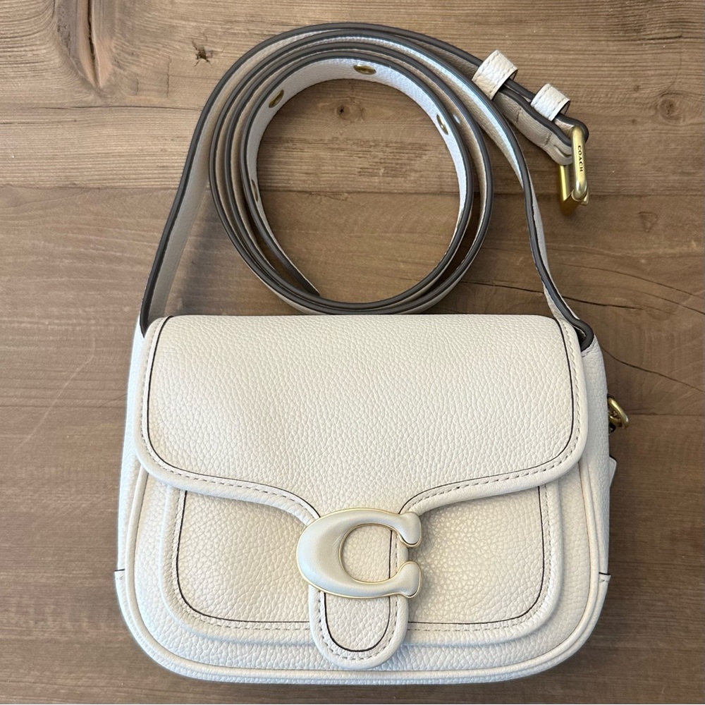 Coach Tabby 19 White Leather Crossbody Bag